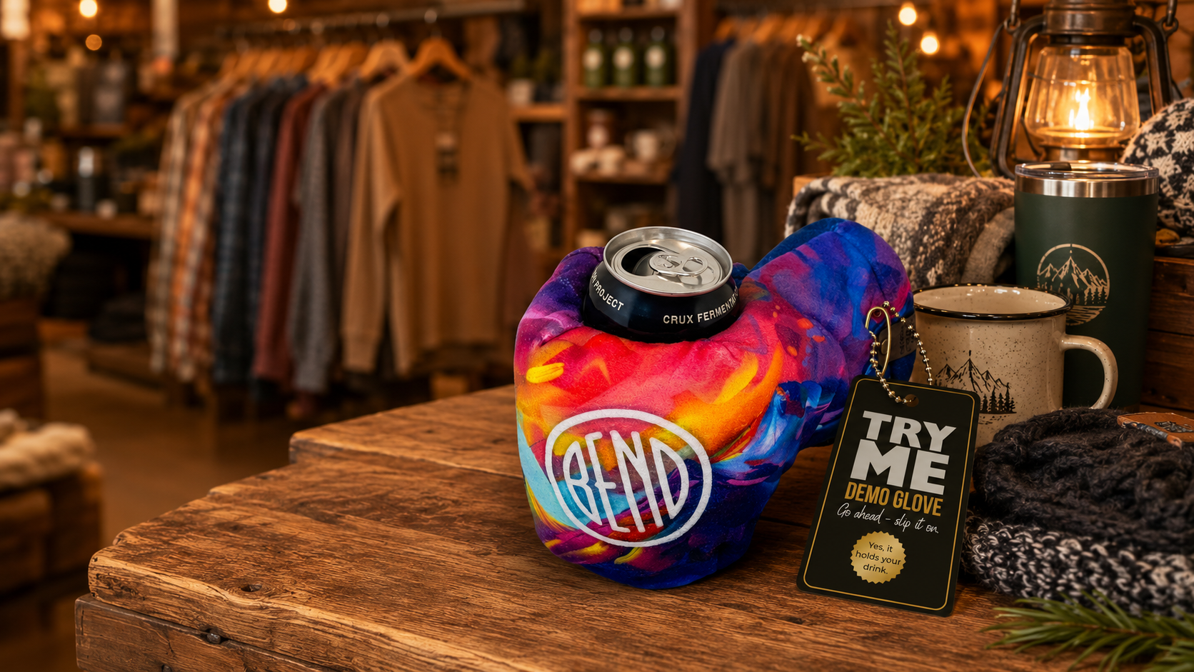 Signature Line Drink Holding Mitten Retail Display Demo