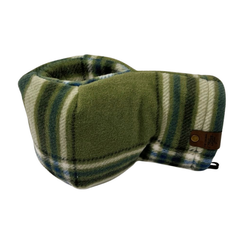 Side view of Everpine Drift Plaid Giddyup Glove™ showing insulated design and built-in drink-holding mitten for camping