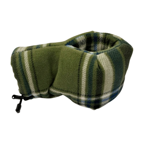 Side view of Everpine Drift Plaid Giddyup Glove™ showing insulated design and built-in drink-holding mitten for camping