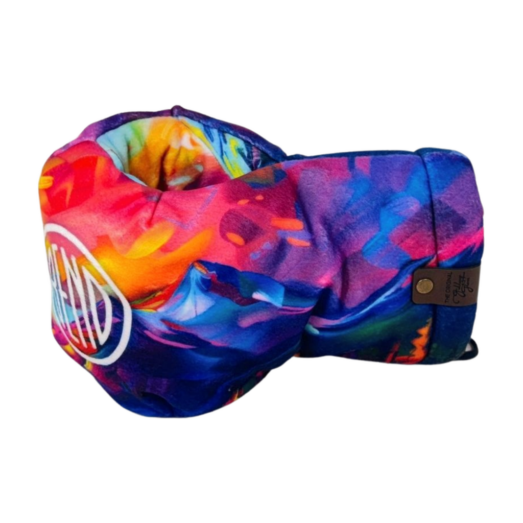 Bend Neon Range Giddyup Glove™ back view highlighting neon pattern and cozy fleece material.