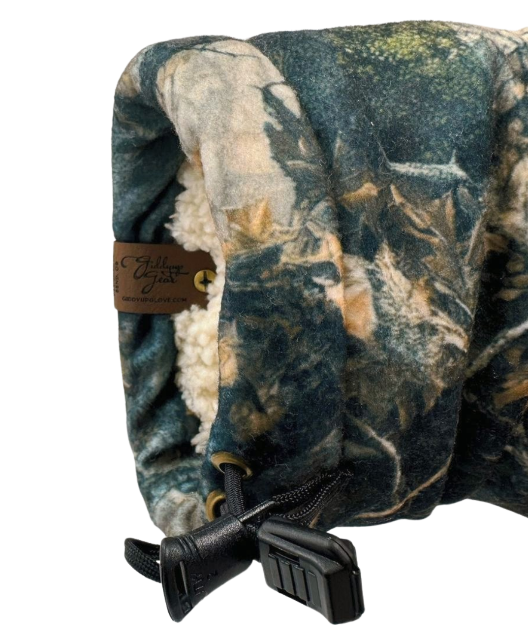 Buckskin Giddyup Glove™ right wrist open view highlighting adjustable closure and easy on-off fit