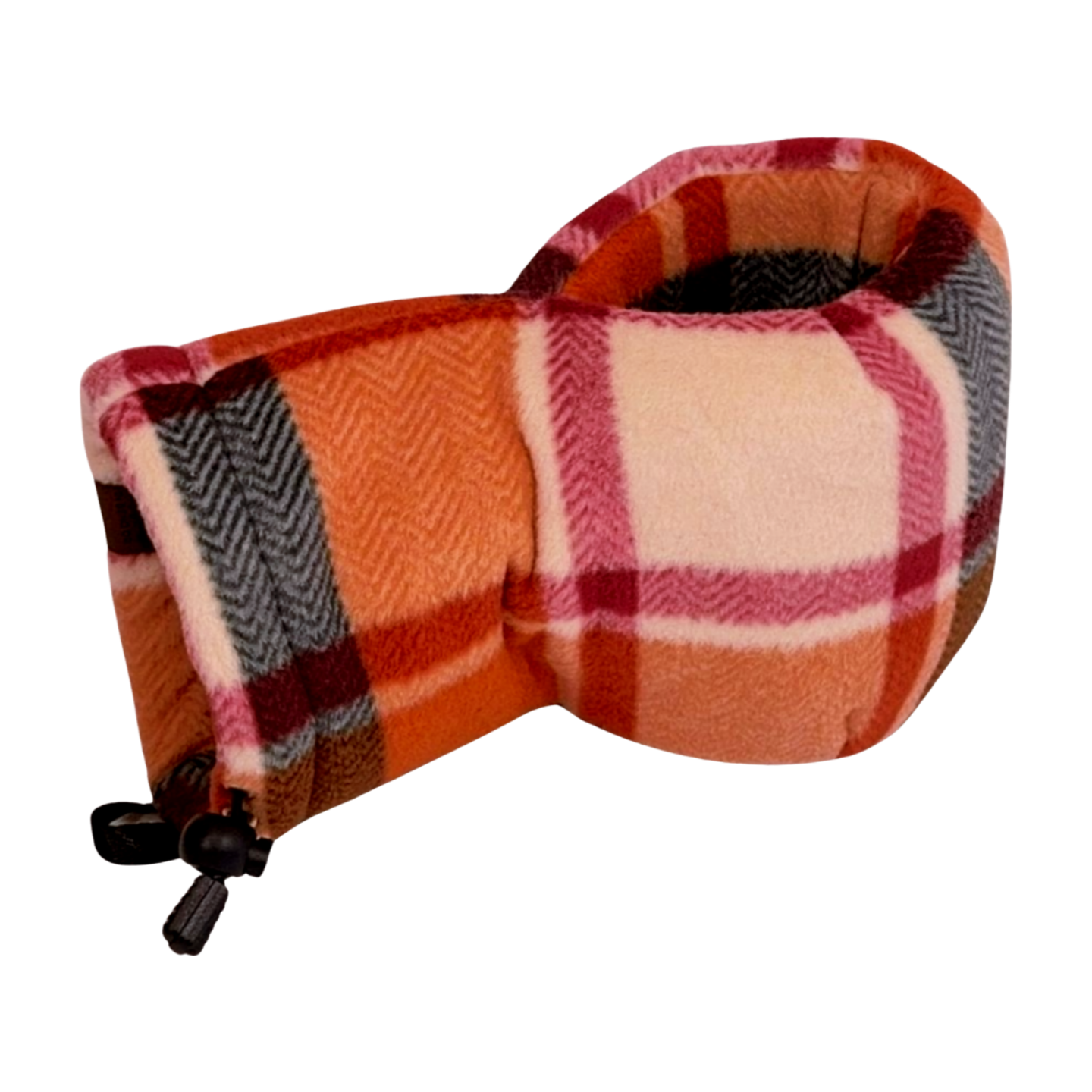 Front view of the Cider Season Giddyup Glove™ fleece mitten with built-in drink holder, fall-inspired cozy design