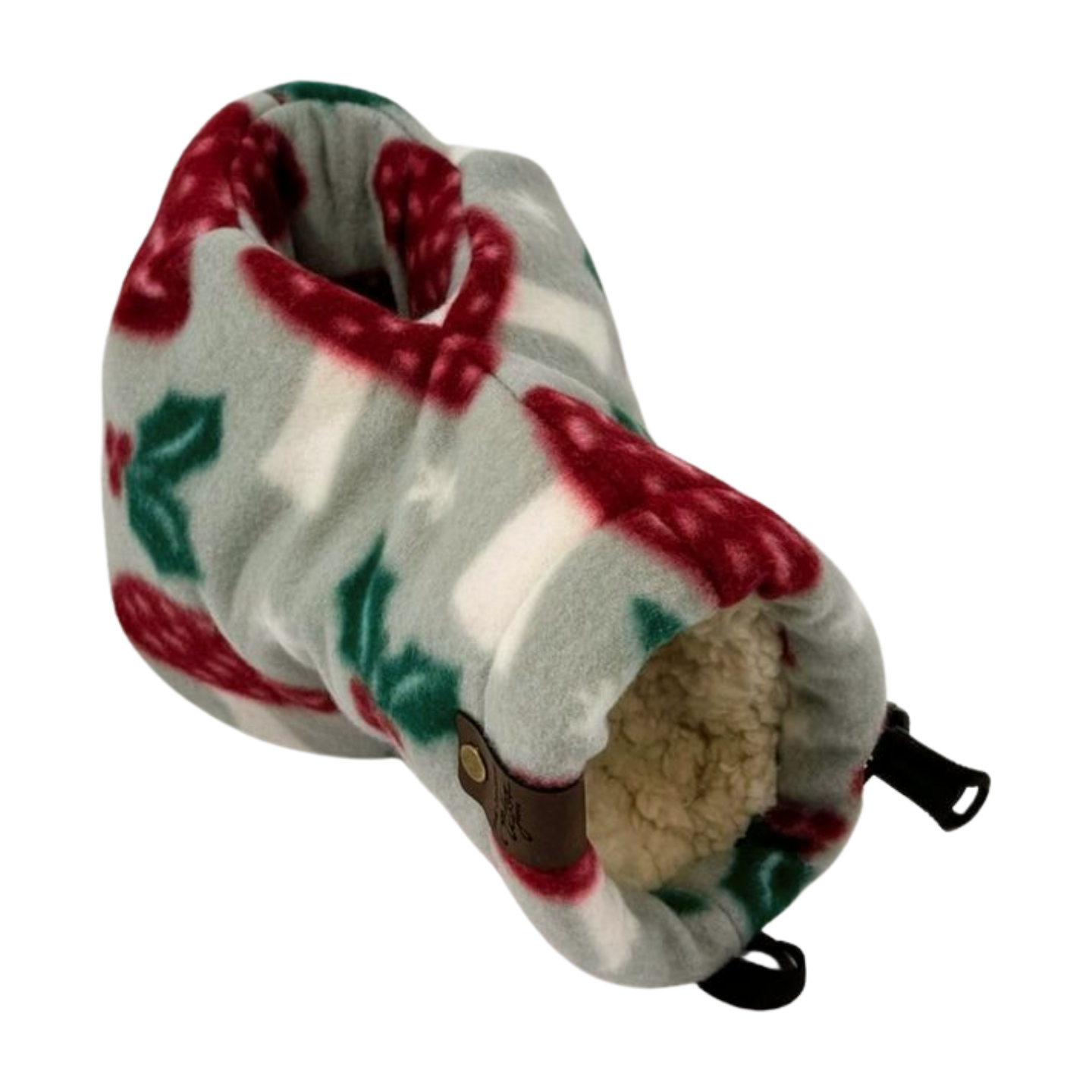 Bottom view of Funglow Mistletoe Giddyup Glove™ showing secure drink holder and anti-slip base.