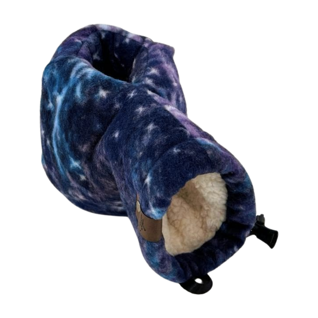 Bottom view of Midnight Galaxy Giddyup Glove™ insulated drink-holding mitten with full design for cold weather