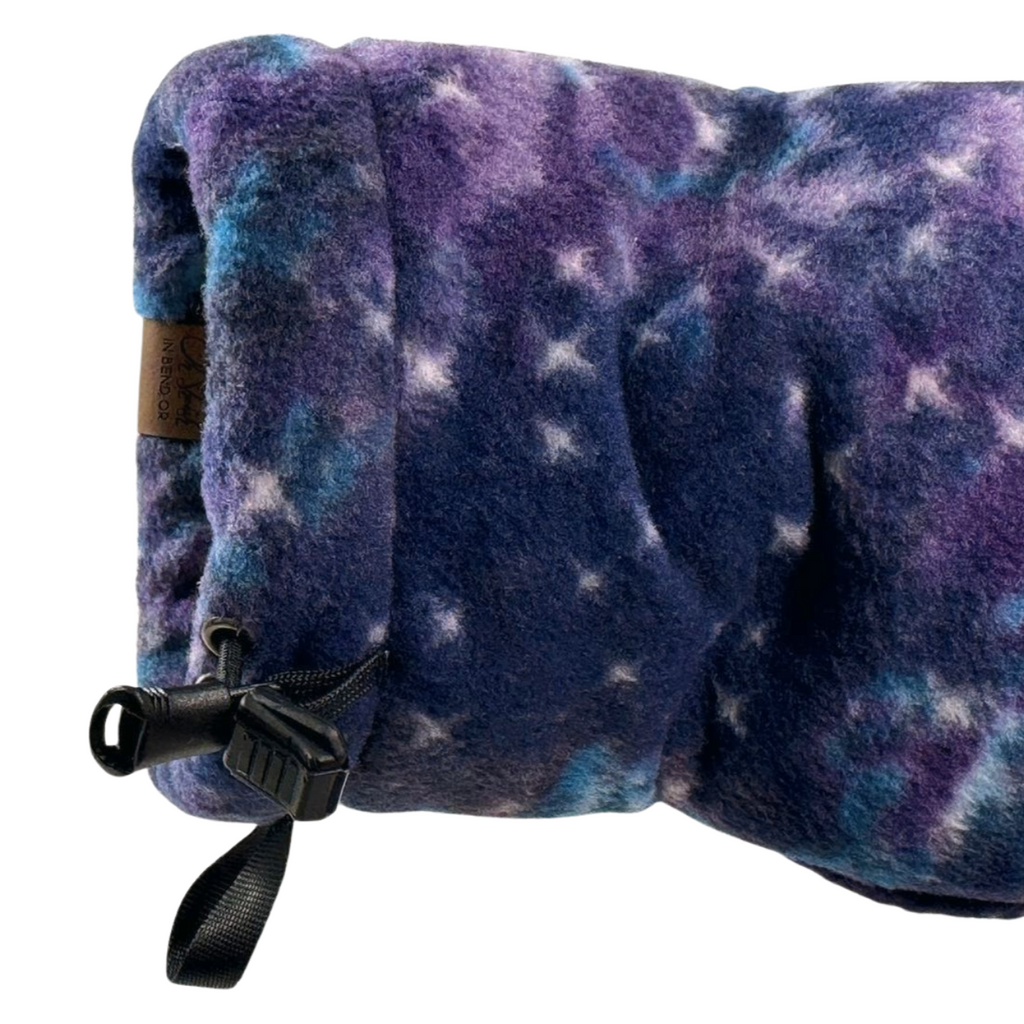 Close-up of Midnight Galaxy Giddyup Glove™ wrist strap and insulated cuff for sidelines or outdoor use