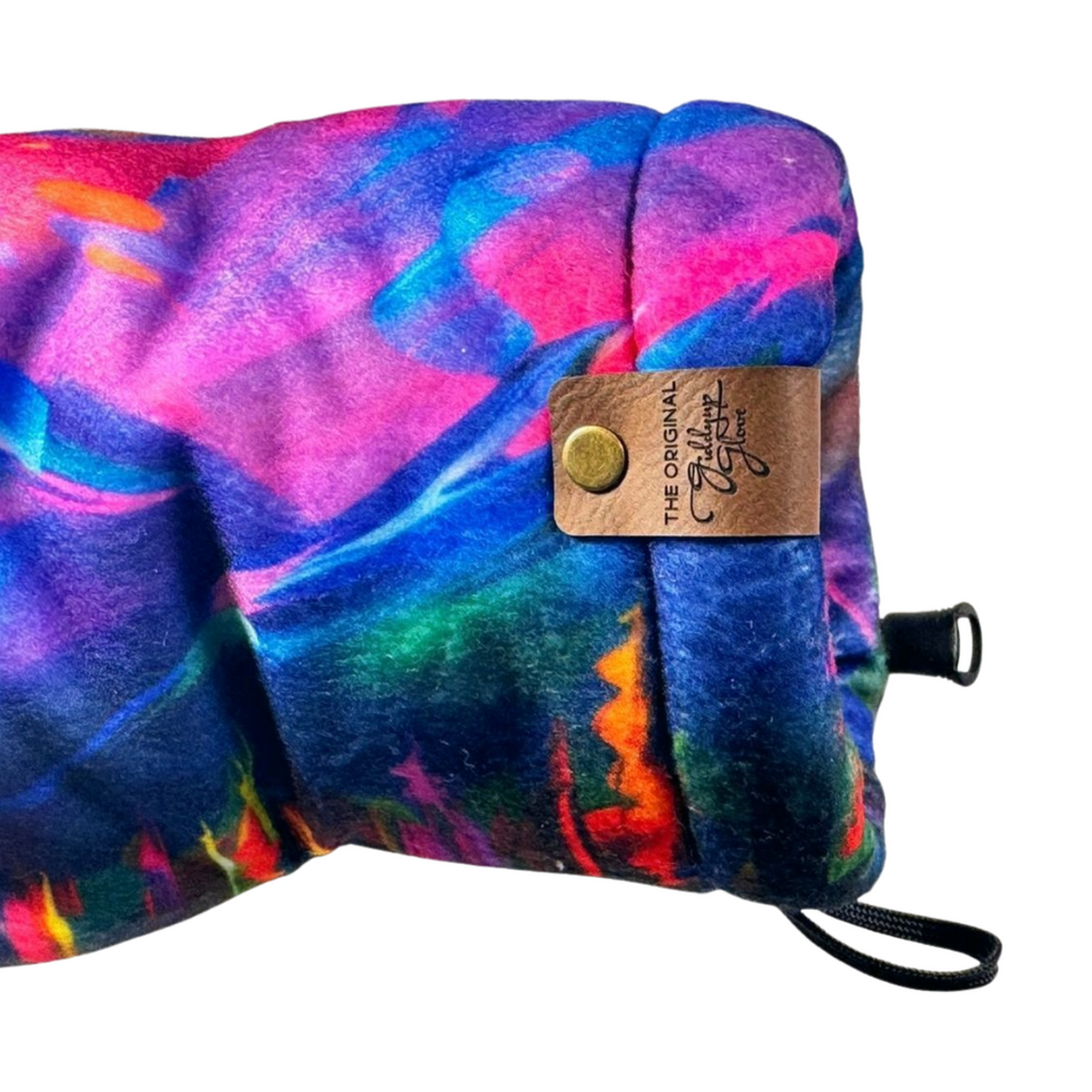 Close-up of Neon Range Giddyup Glove™ wrist strap and insulated cuff, practical for cold weather outdoor use