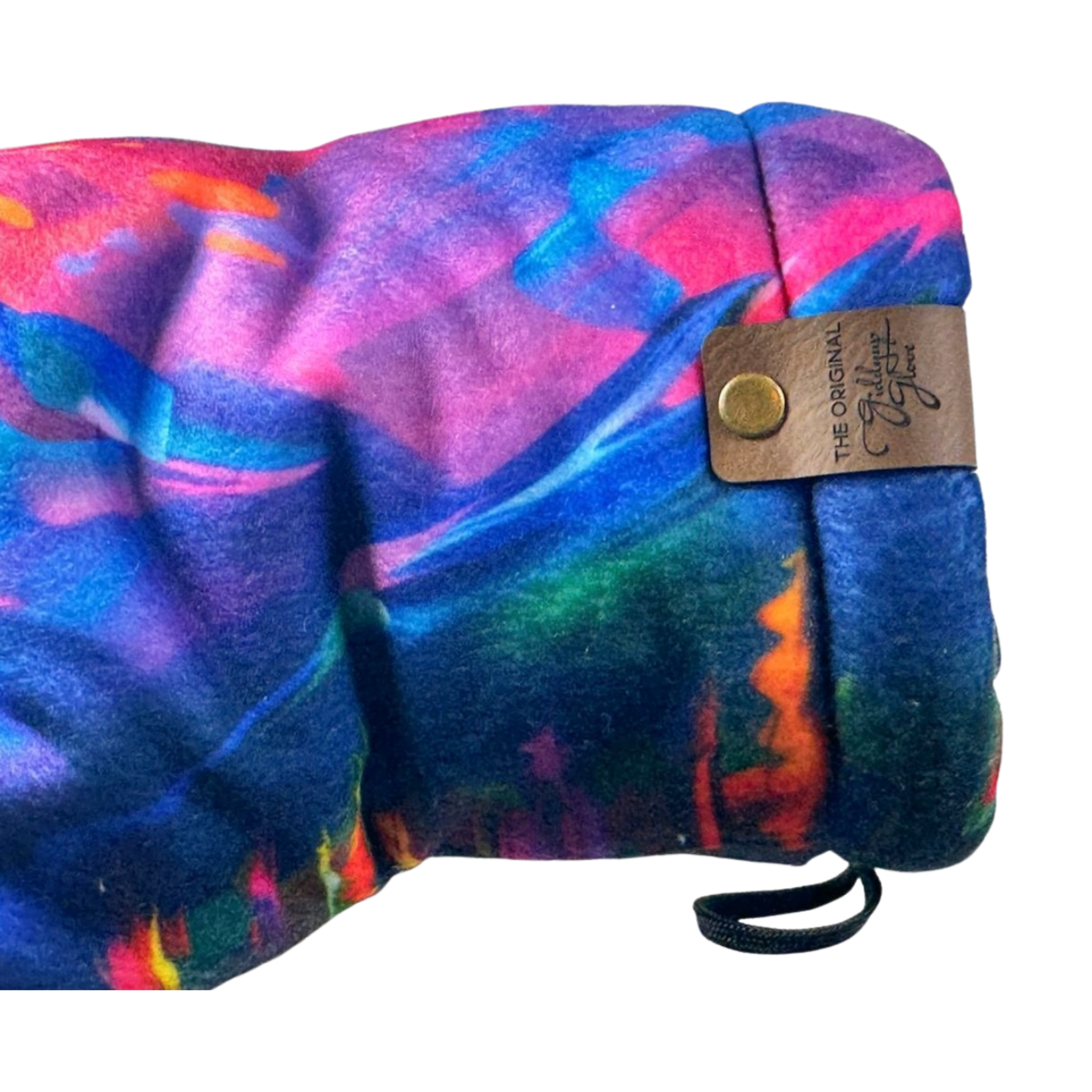 Close-up of Neon Range Giddyup Glove™ wrist strap and insulated cuff, practical for cold weather outdoor use