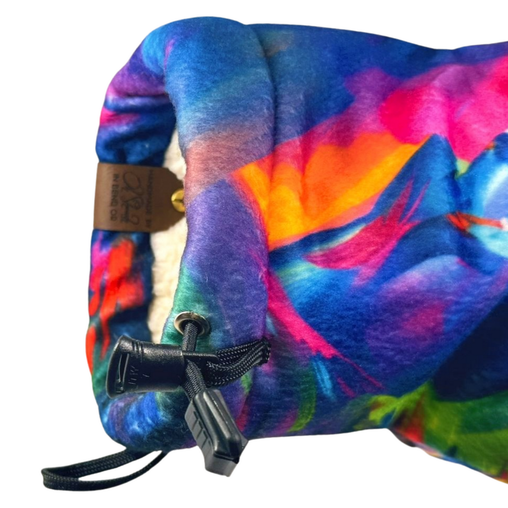 Close-up of Neon Range Giddyup Glove™ wrist strap and insulated cuff, practical for cold weather outdoor use