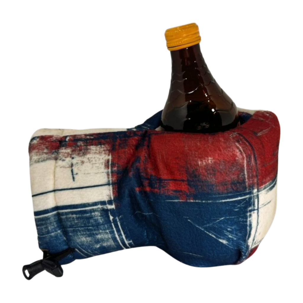 Rallypoint Giddyup Glove™ holding hot or cold beverage, showing drink-holding mitten in action outdoors