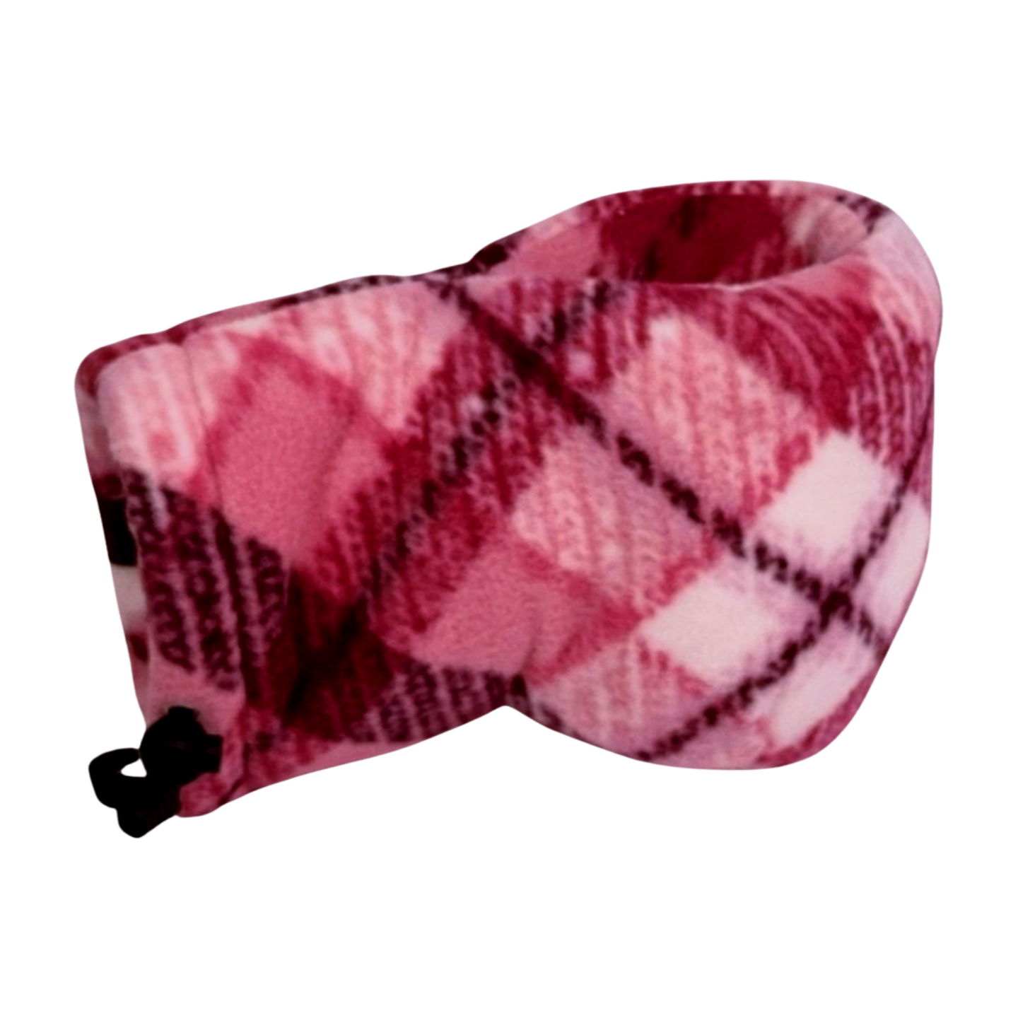 Think Pink Plaid Giddyup Glove™ right hand view, warm ambidextrous mitten with built-in drink holder.