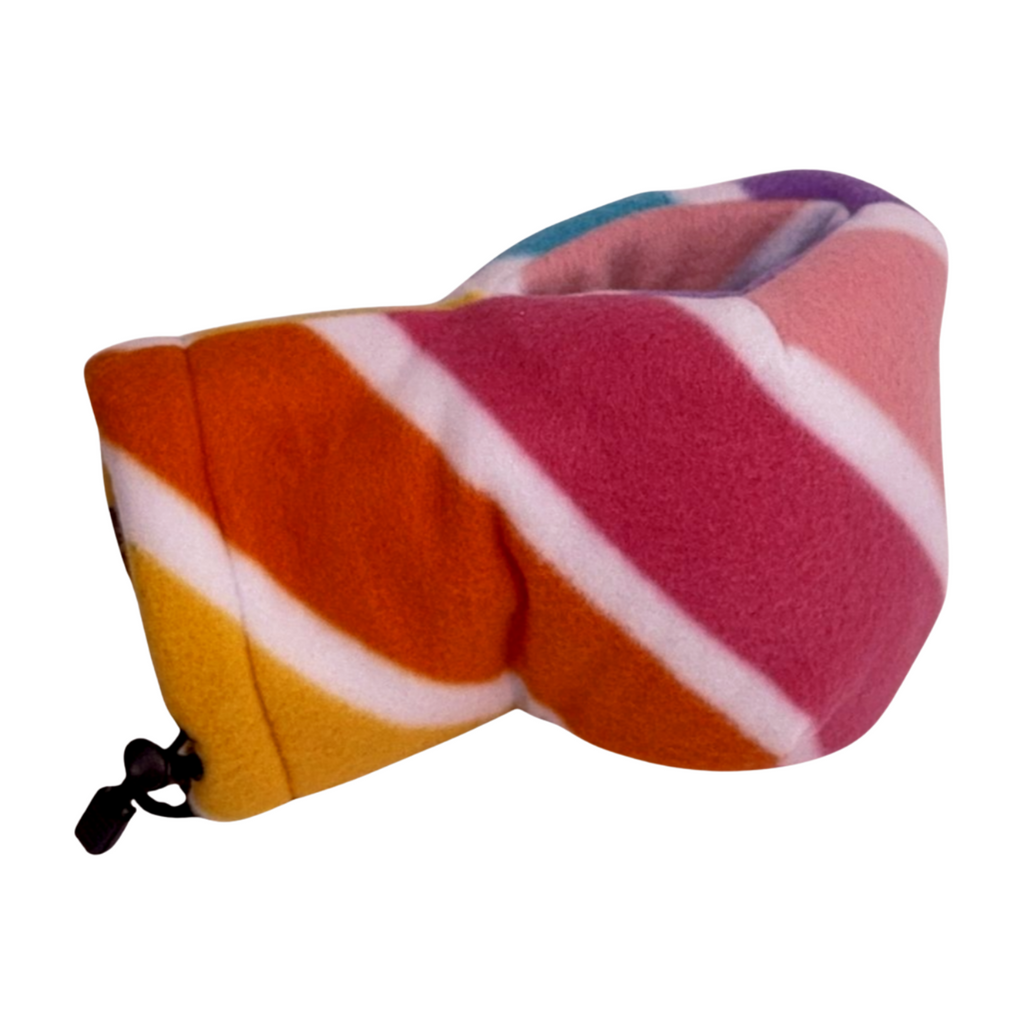 Back view of the Unicorns Candy Cane Giddyup Glove™, showing festive unicorn and candy cane pattern on insulated fleece winter glove.