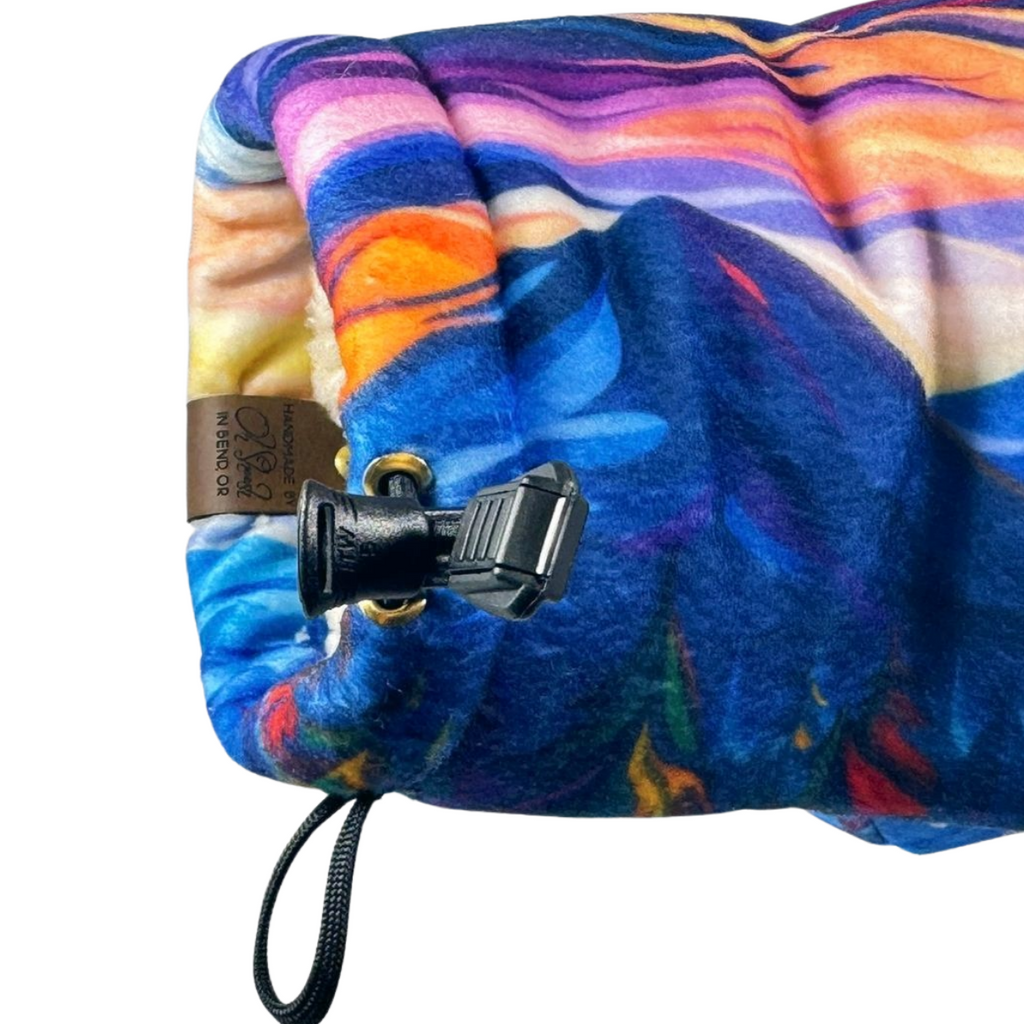 Close-up of Giddyup Glove™ wrist strap and insulated cuff for secure fit during camping or sidelines