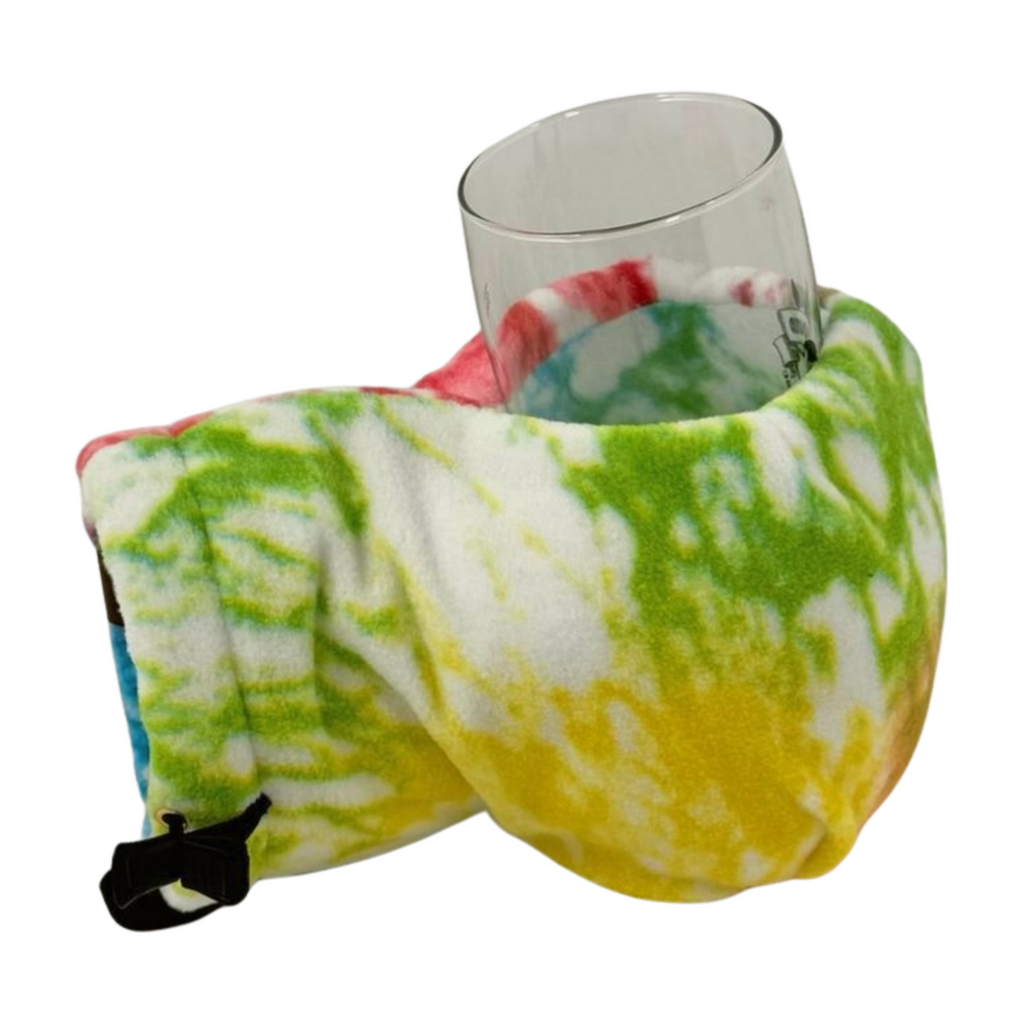 Wildlight Giddyup Glove™ holding hot or cold beverage, showing insulated drink-holding mitten in use outdoors